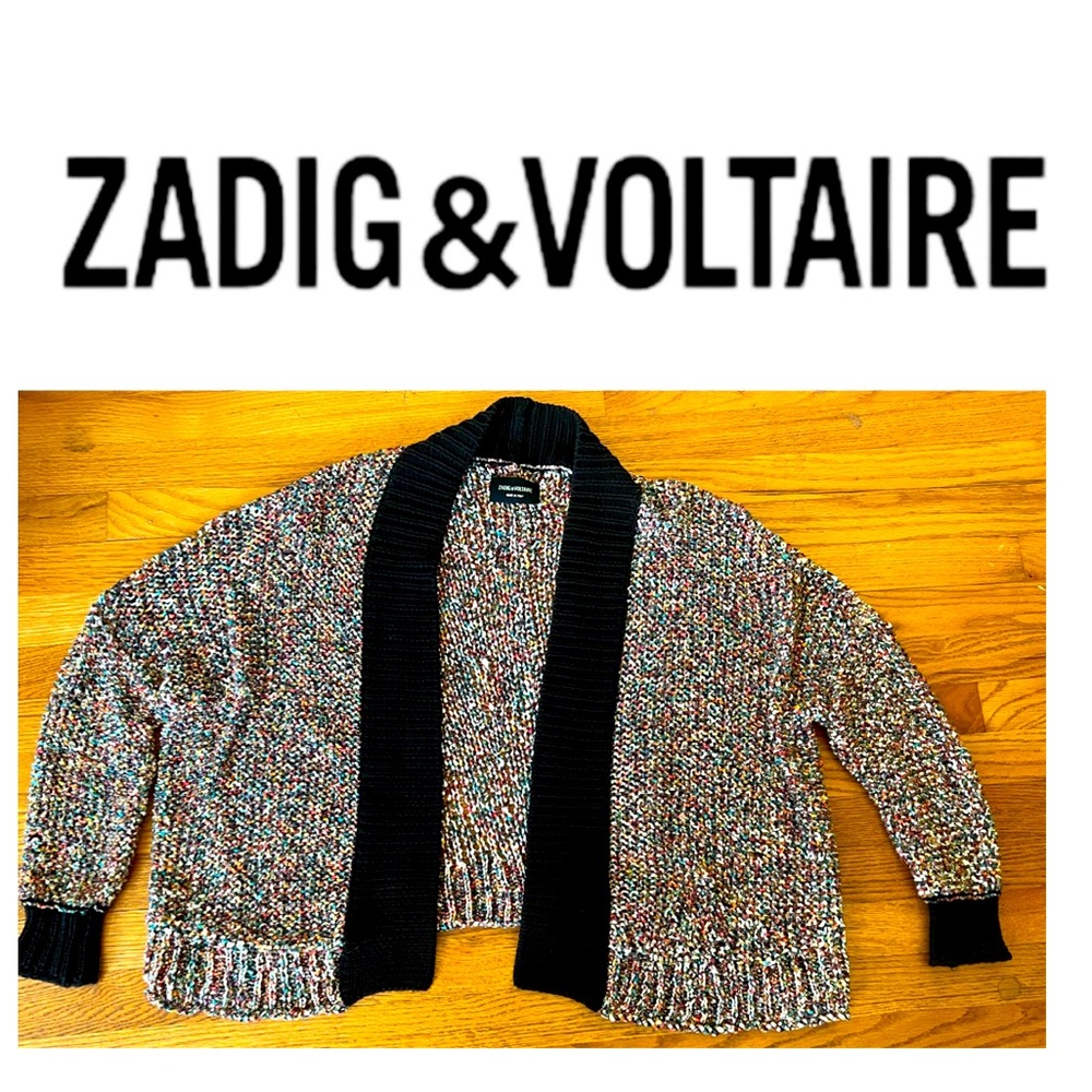 Zadig & Voltaire Oversize Multi Color Cardigan Wi… - image 1